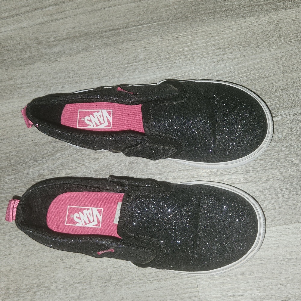 Glitter black vans